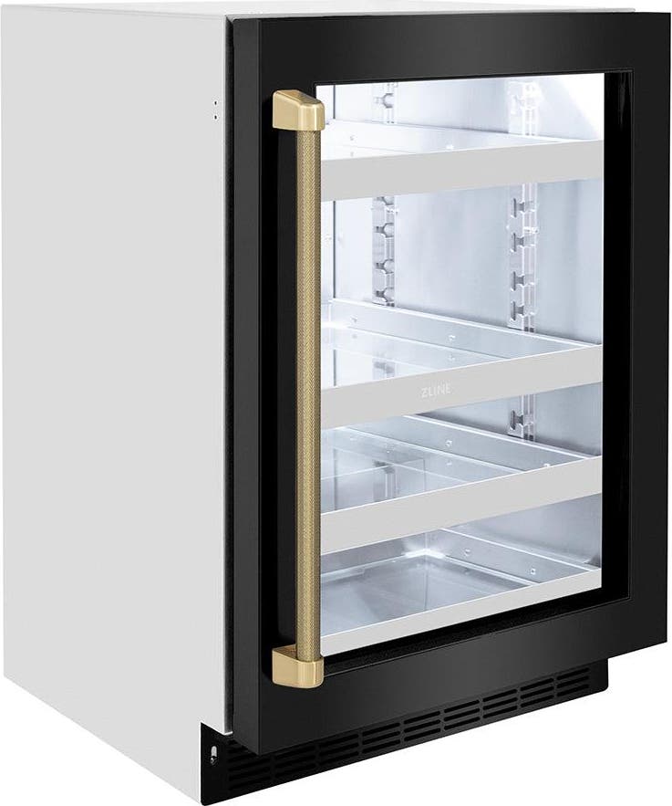 Zline RBSOZBS24KCB Black Stainless Steel Glass Door And Champagne Bro...