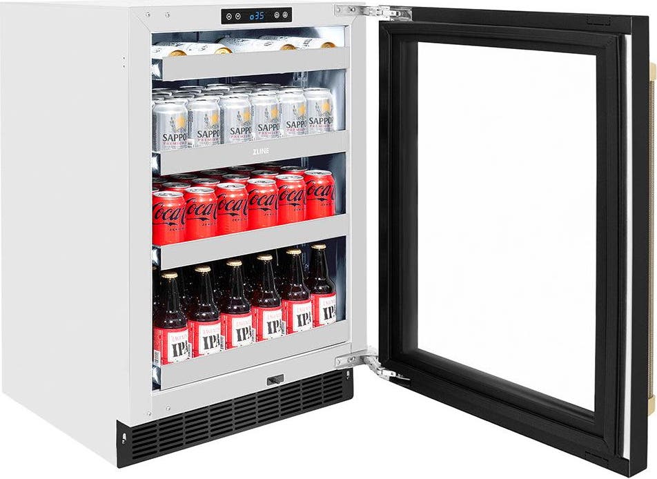 Zline RBSOZBS24KCB Black Stainless Steel Glass Door And Champagne Bro...