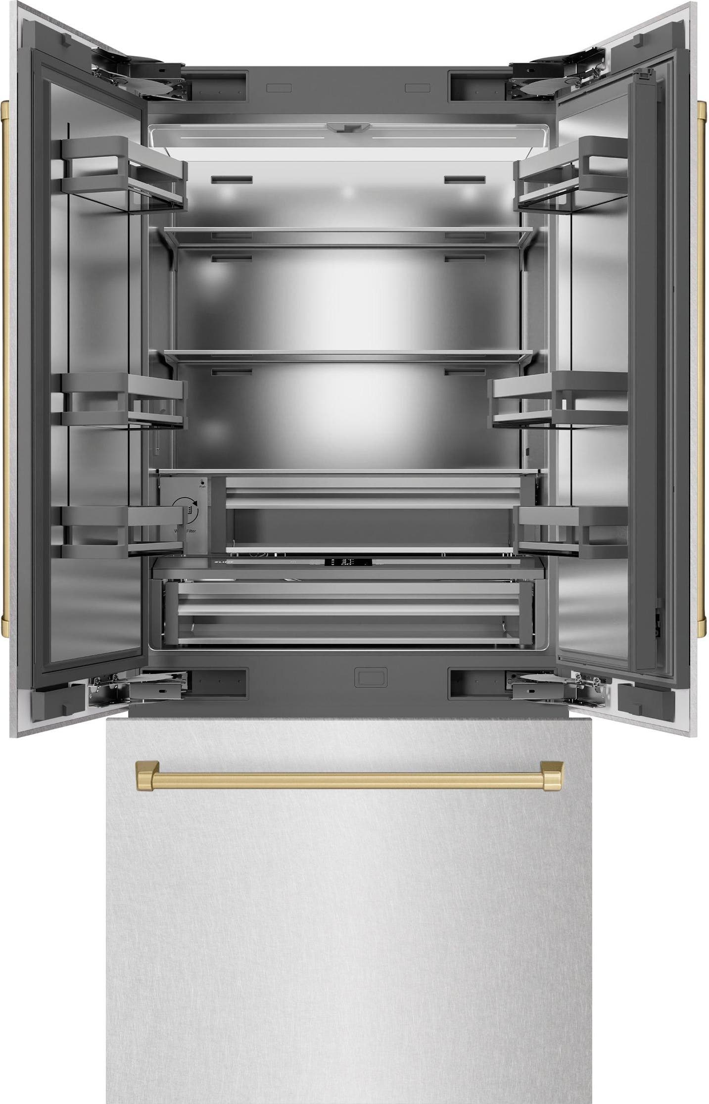 Zline SRBIVZSN36CB Satin Stainless Steel With Stainless Steel Interio...