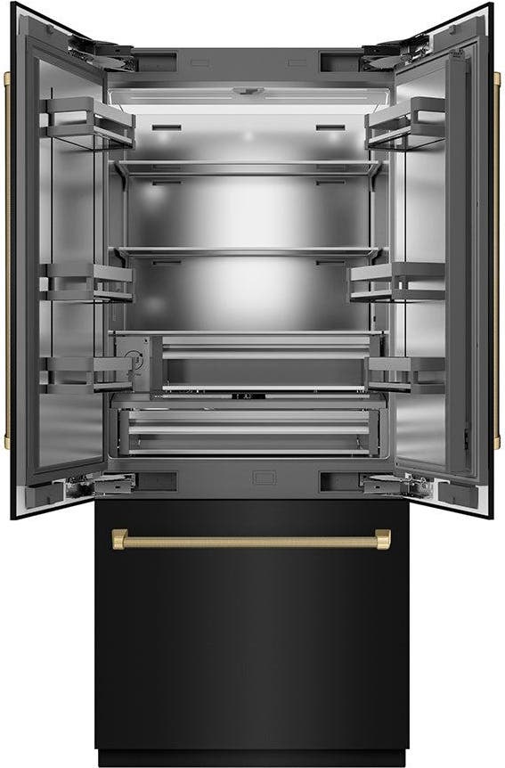 Zline SRBIVZBS36KCB Black Stainless Steel With Stainless Steel Interio...