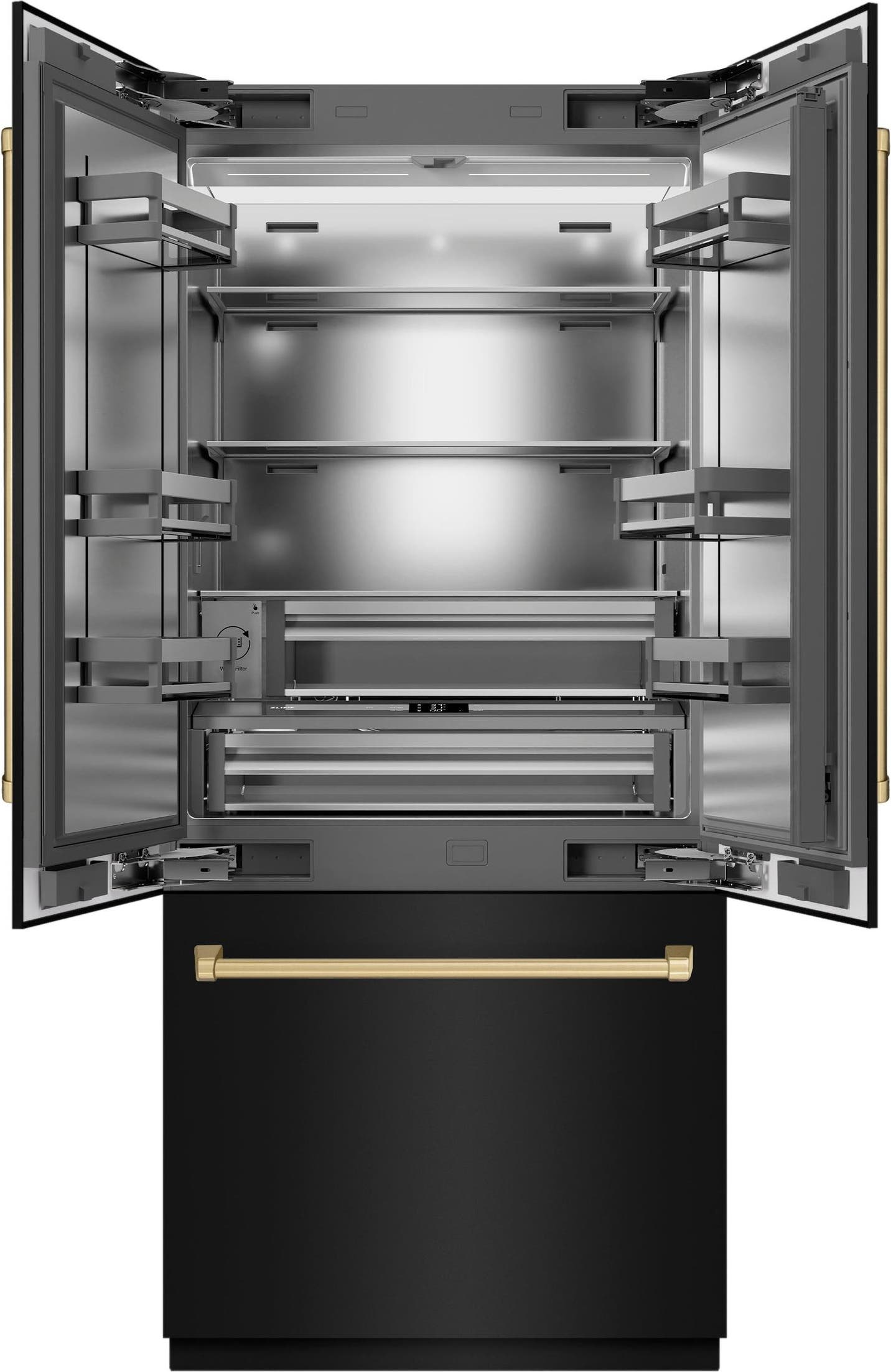 Zline SRBIVZBS36CB Black Stainless Steel With Stainless Steel Interio...