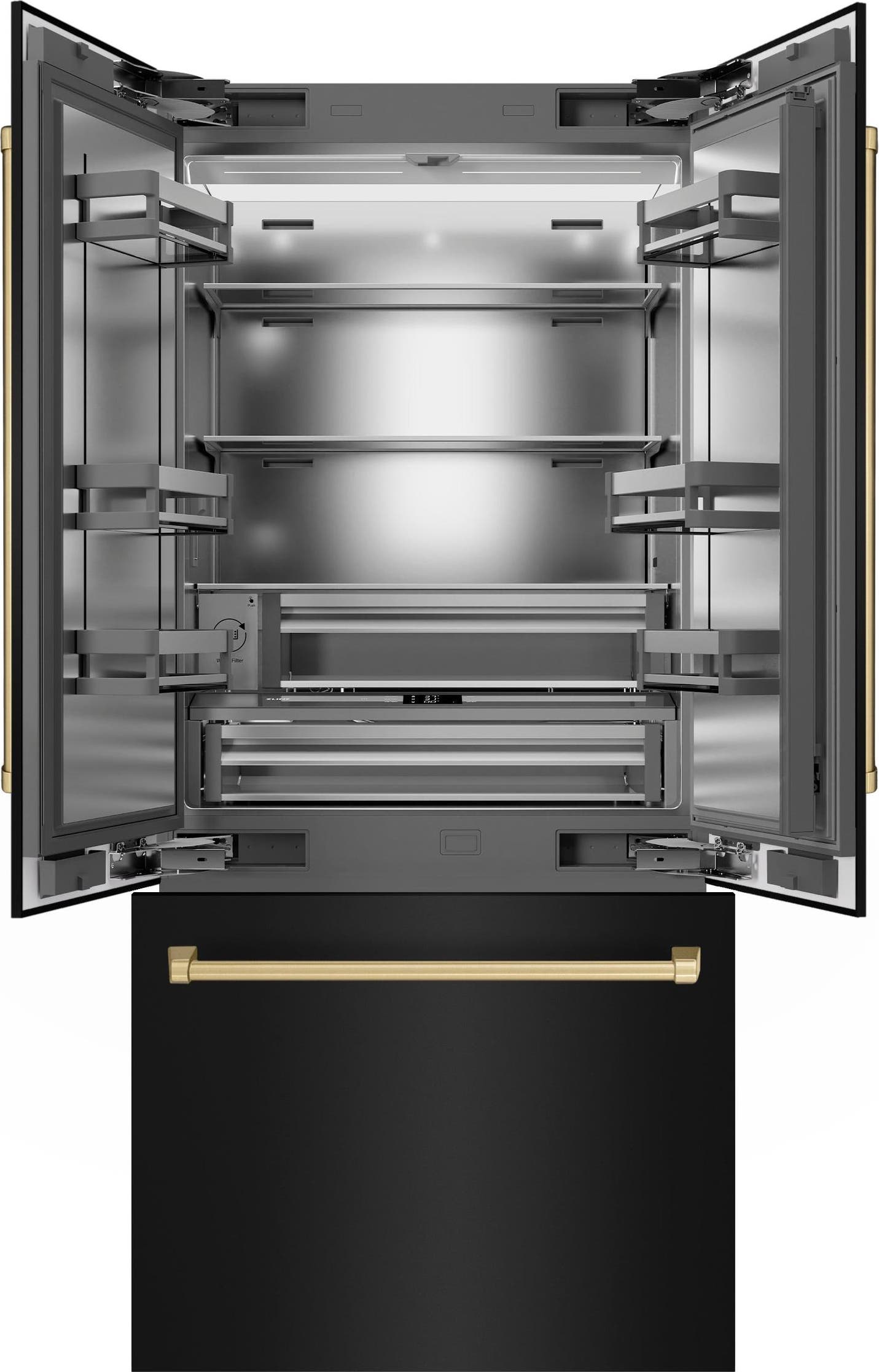 Zline SRBIVZBS36CB Black Stainless Steel With Stainless Steel Interio...