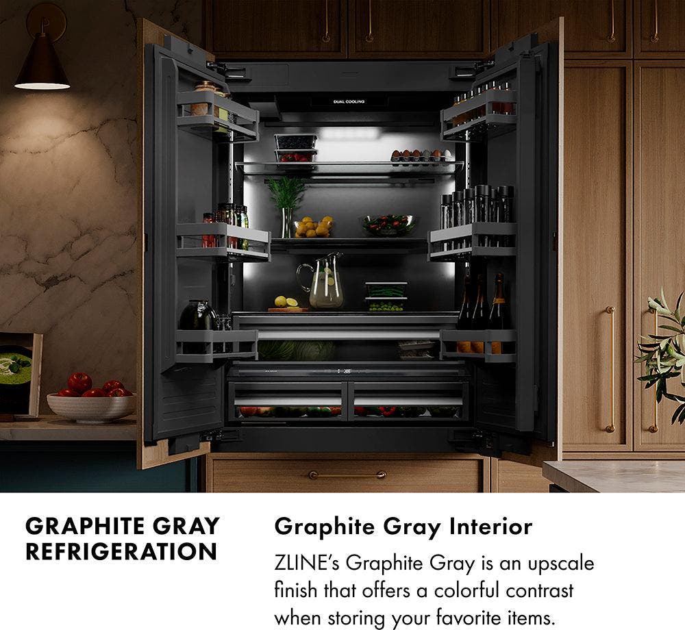 Zline GRBIVZBS36KCB Black Stainless Steel With Graphite Gray Interior ...