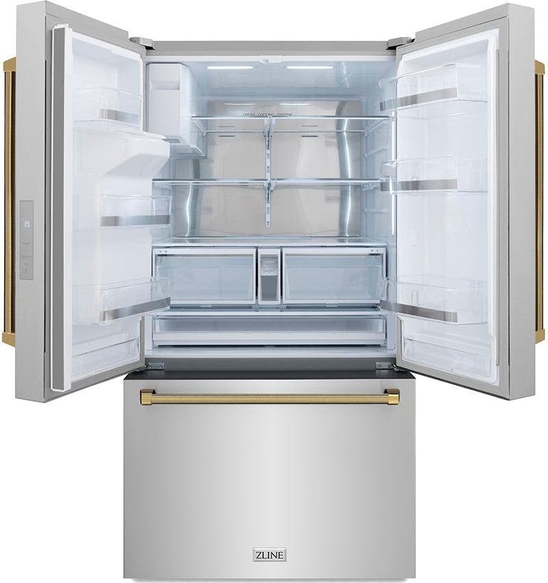Zline RSMZW36KG Fingerprint Resistant Stainless Steel And Polished...