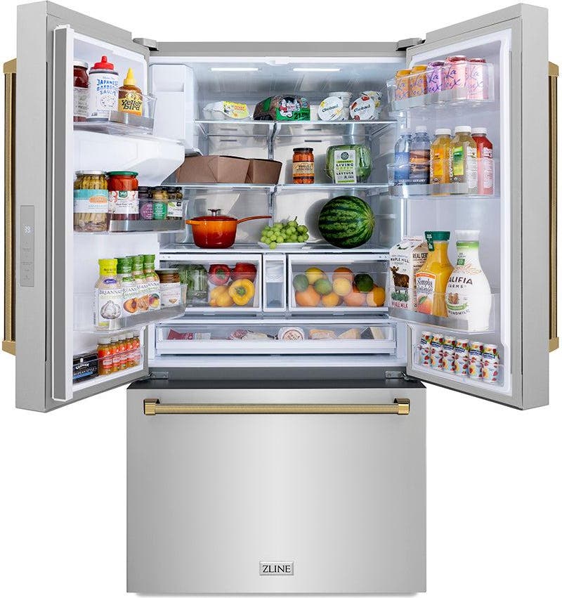Zline RSMZW36KG Fingerprint Resistant Stainless Steel And Polished...