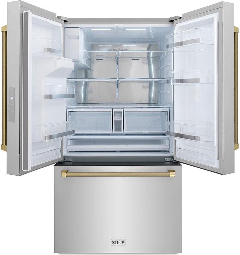 Zline RSMZW36KCB Fingerprint Resistant Stainless Steel And Champagn...