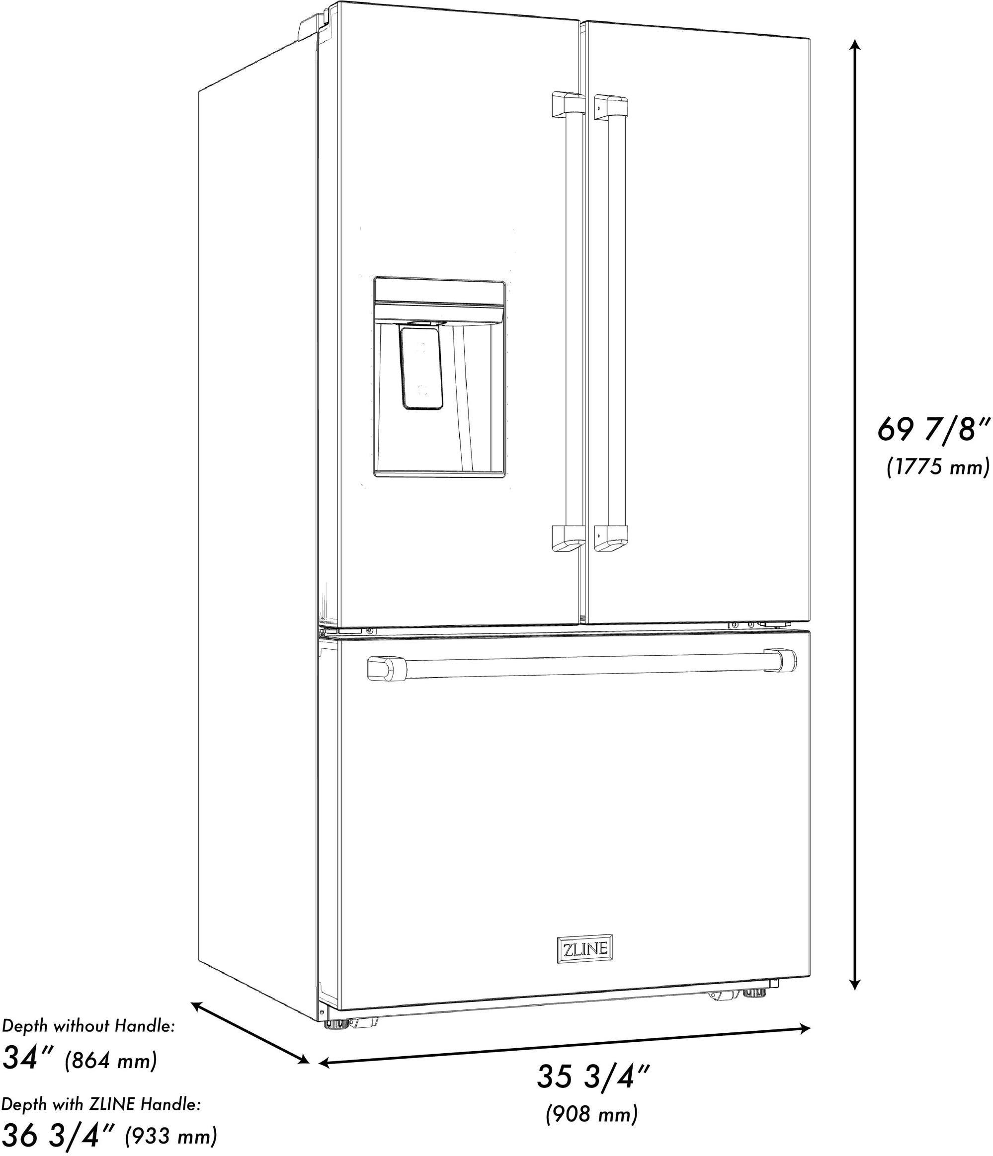 Zline RSMZW36BSKG Fingerprint Resistant Black Stainless Steel And Po...