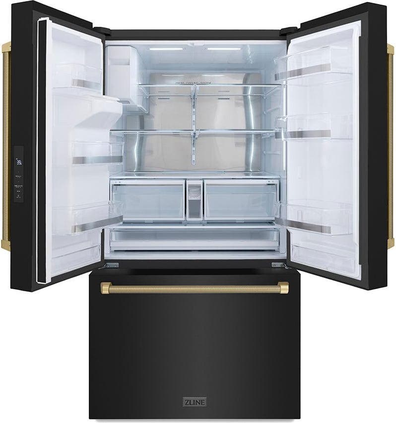 Zline RSMZW36BSKCB Fingerprint Resistant Black Stainless Steel And Ch...