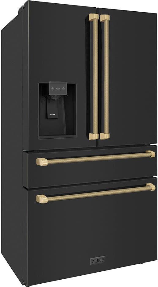 Zline RFMZW36BSKCB Fingerprint Resistant Black Stainless Steel With C...