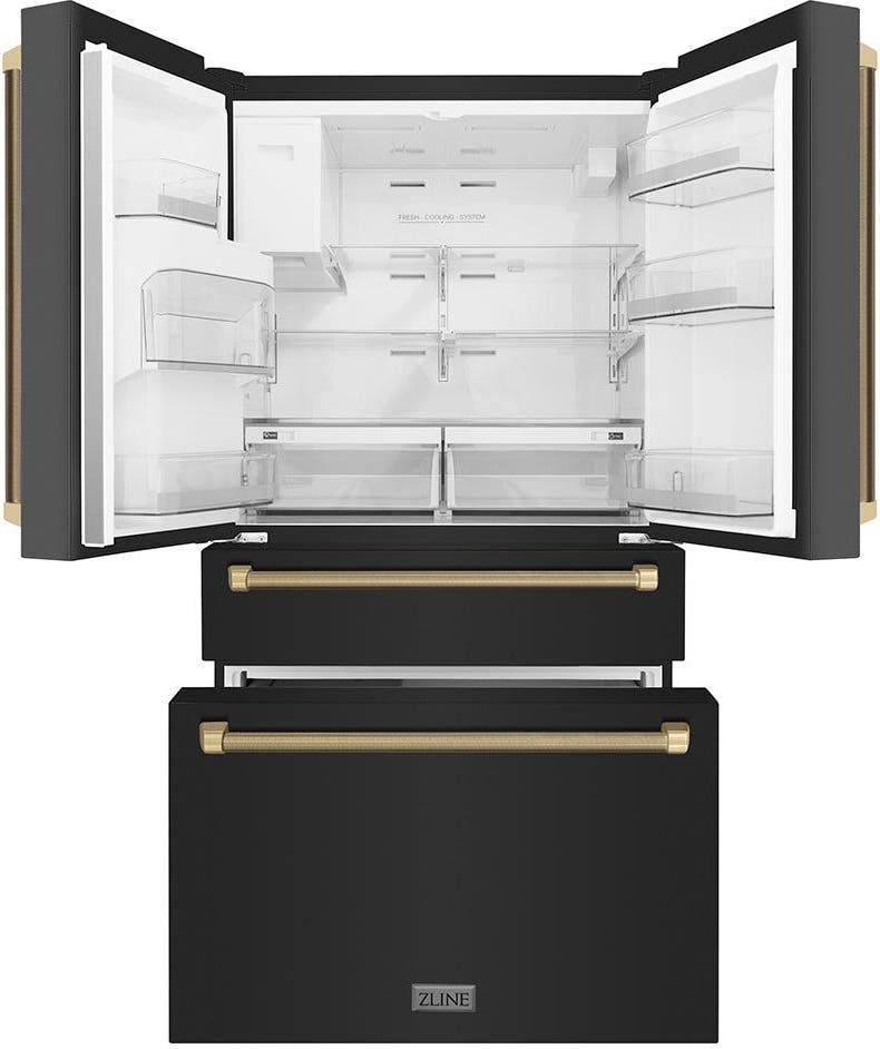 Zline RFMZW36BSKCB Fingerprint Resistant Black Stainless Steel With C...