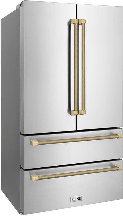 Zline RFMZ36KCB Fingerprint Resistant Stainless Steel And Champagn...