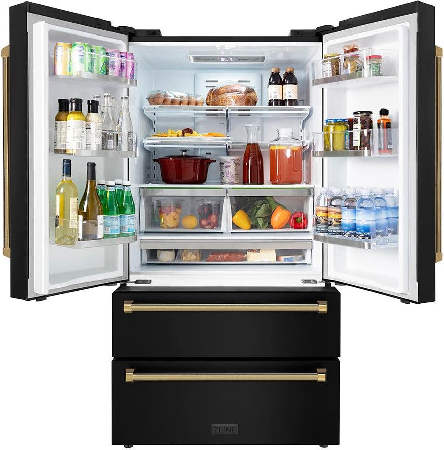 Zline RFMZ36BSKG Fingerprint Resistant Black Stainless Steel And Po...