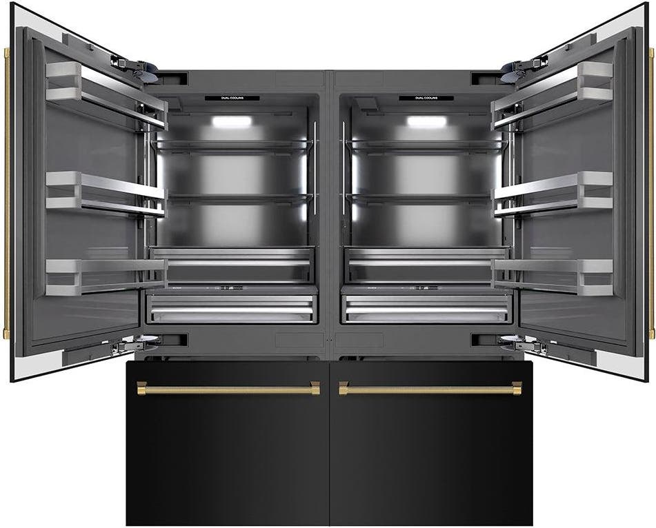 Zline GRBITZBS72KG Black Stainless Steel With Graphite Gray Interior ...