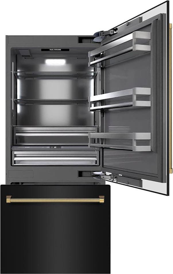 Zline GRBITZBS36KG Black Stainless Steel With Graphite Gray Interior ...