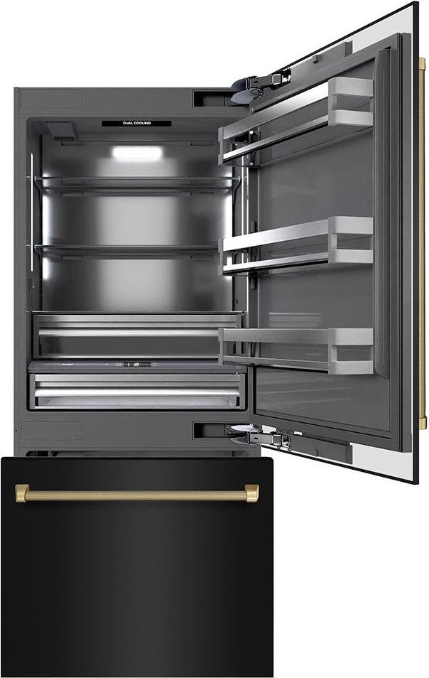Zline GRBITZBS36KCB Black Stainless Steel With Graphite Gray Interior ...