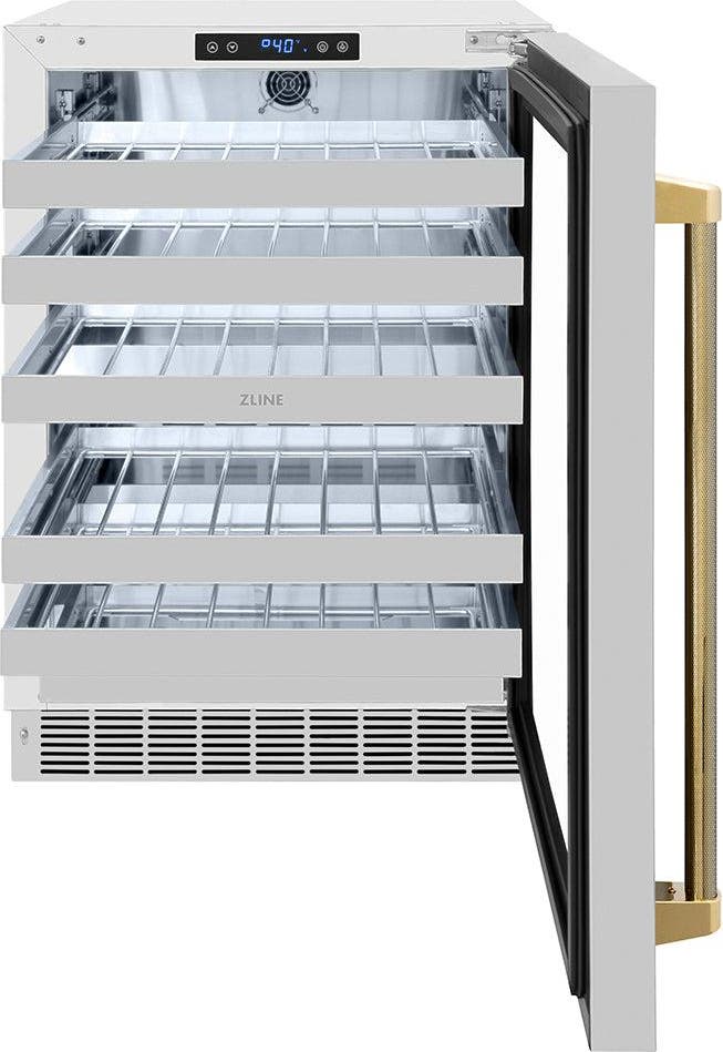 Zline RWDOZGS24KG Stainless Steel Glass Door And Polished Gold Helix...