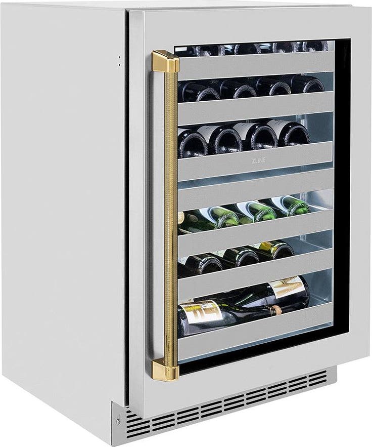 Zline RWDOZGS24KG Stainless Steel Glass Door And Polished Gold Helix...