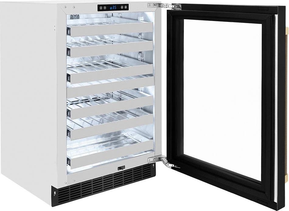 Zline RWDOZBS24KCB Black Stainless Steel Glass Door And Champagne Bro...