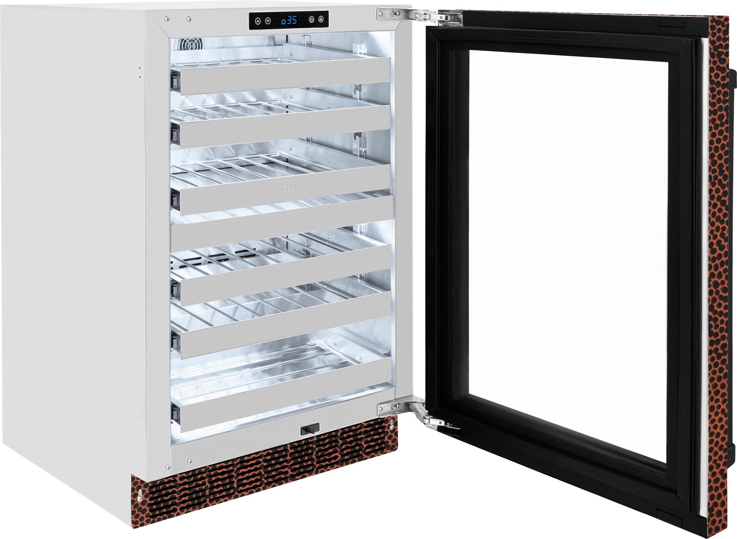 Zline RWDOHH24 Hand Hammered Copper Glass Door