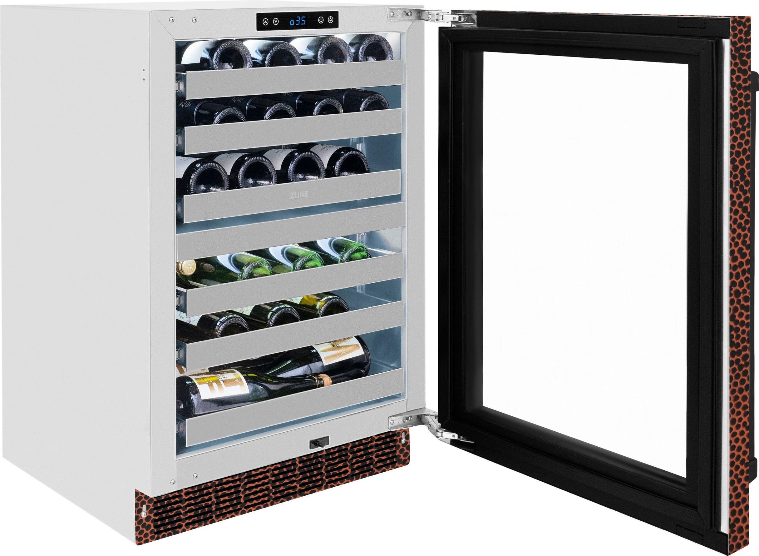 Zline RWDOHH24 Hand Hammered Copper Glass Door