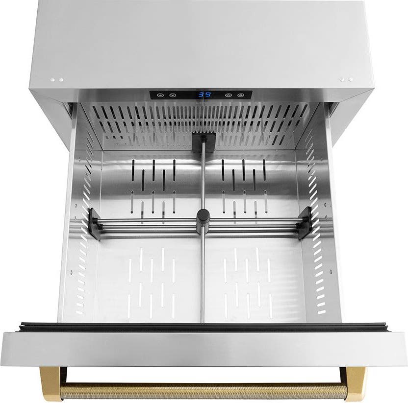Zline RDSOZST24KG Stainless Steel Doors And Polished Gold Helix Hand...