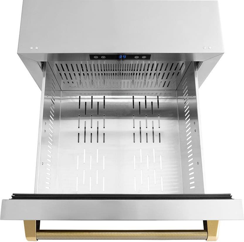 Zline RDSOZST24KG Stainless Steel Doors And Polished Gold Helix Hand...