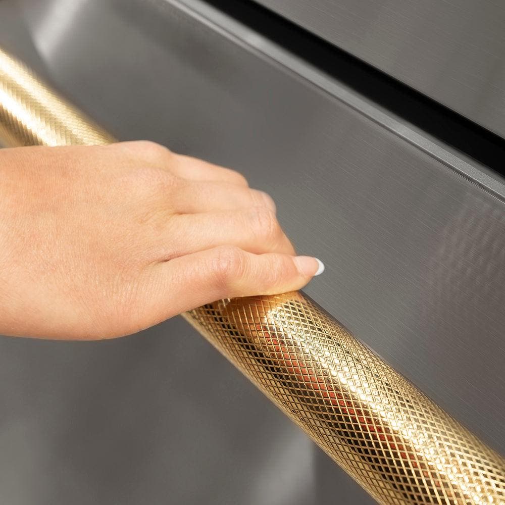 Zline RDSOZST24KG Stainless Steel Doors And Polished Gold Helix Hand...