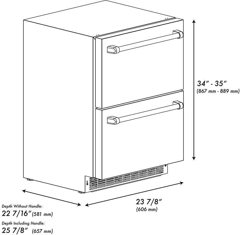 Zline RDSOZST24KG Stainless Steel Doors And Polished Gold Helix Hand...