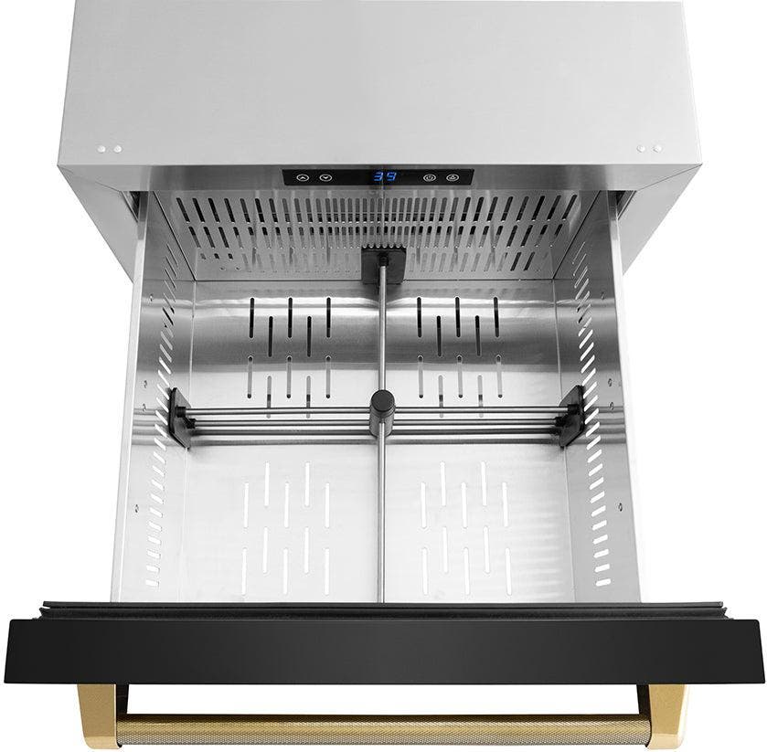 Zline RDSOZBS24KG Black Stainless Steel Doors And Polished Gold Heli...