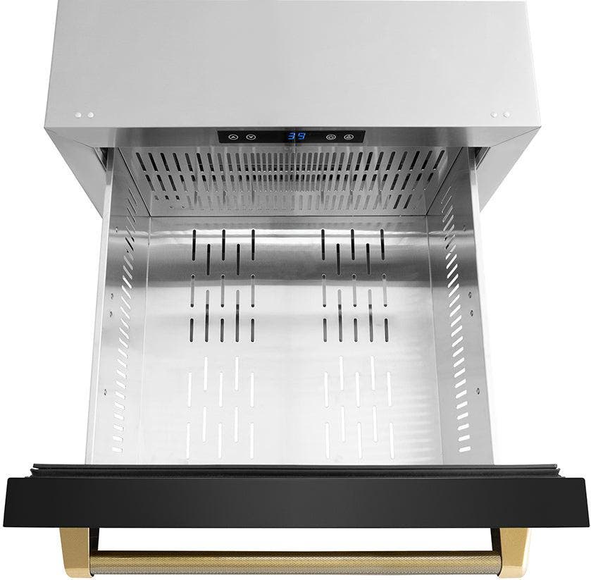 Zline RDSOZBS24KG Black Stainless Steel Doors And Polished Gold Heli...