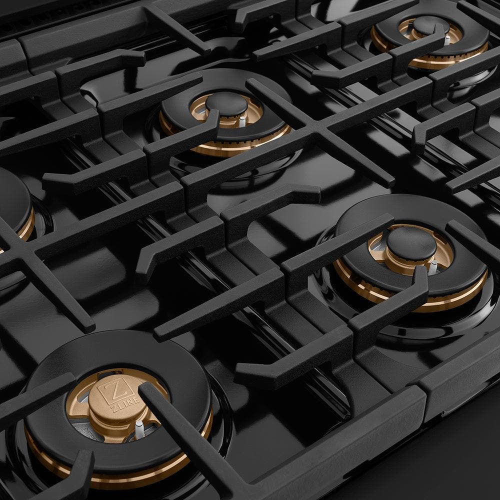 Zline PSRTBZ48CB Black Stainless Steel And Champagne Bronze Accents