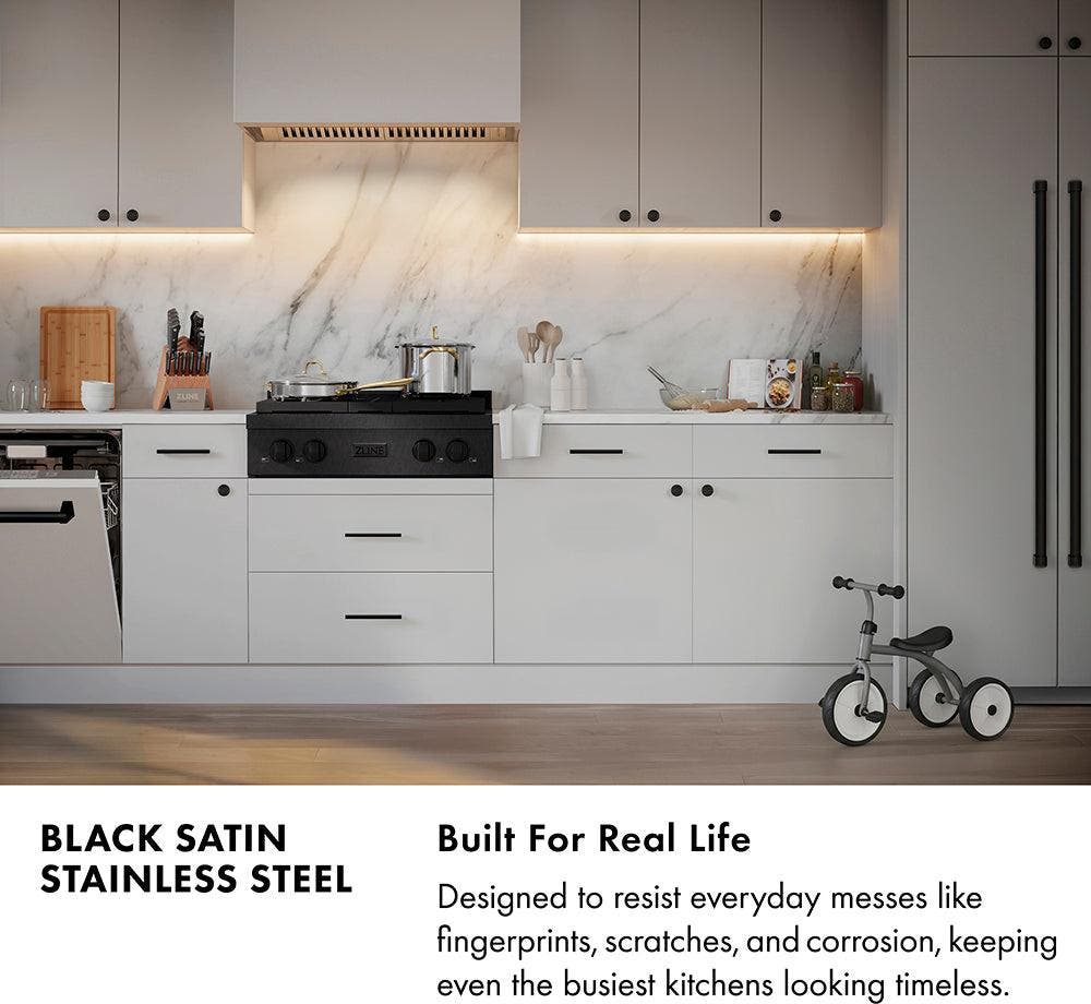 Zline PSRTBS48 Black Satin Stainless Steel
