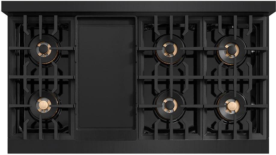 Zline PCRTBZ48G Black Stainless Steel And Polished Gold Accents