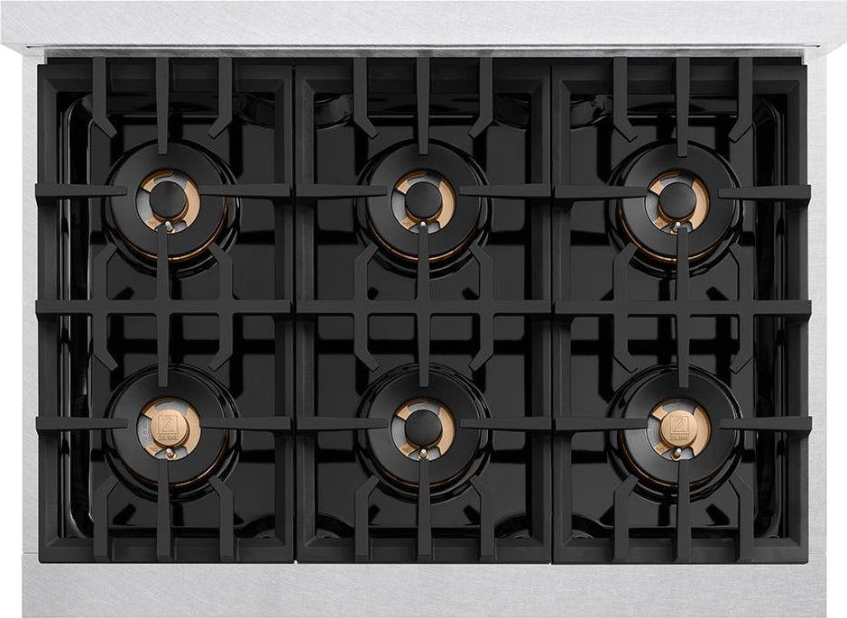 Zline PCRTSZ36CB Satin Stainless Steel And Champagne Bronze Accents