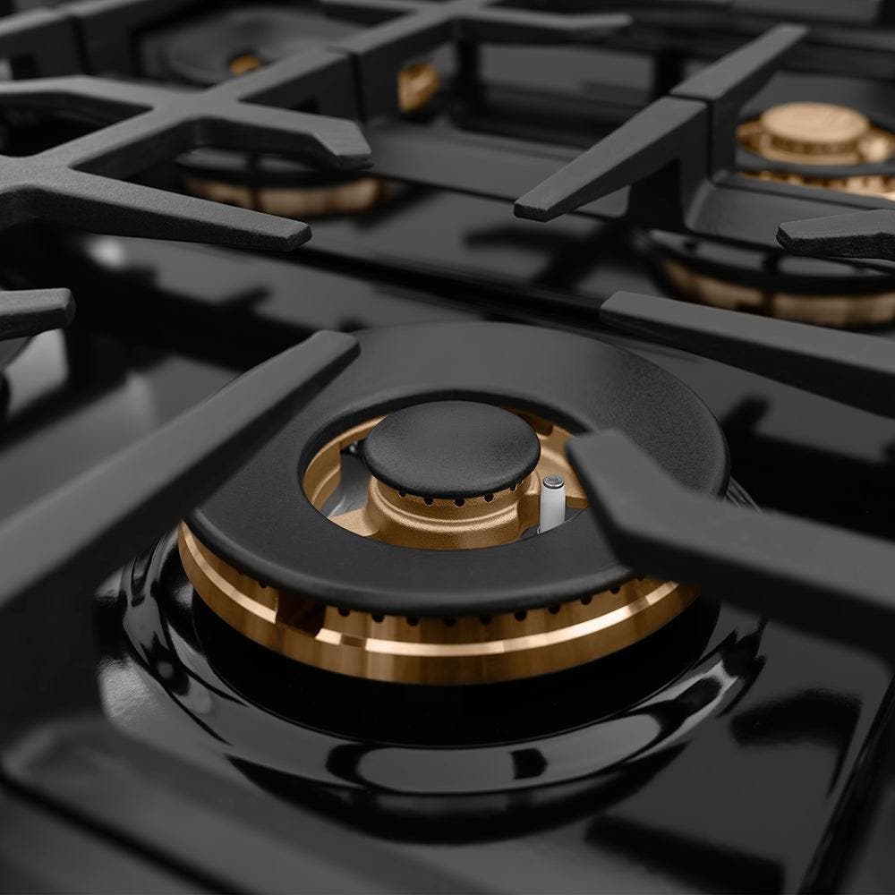 Zline PCRTBZ36G Black Stainless Steel And Polished Gold Accents