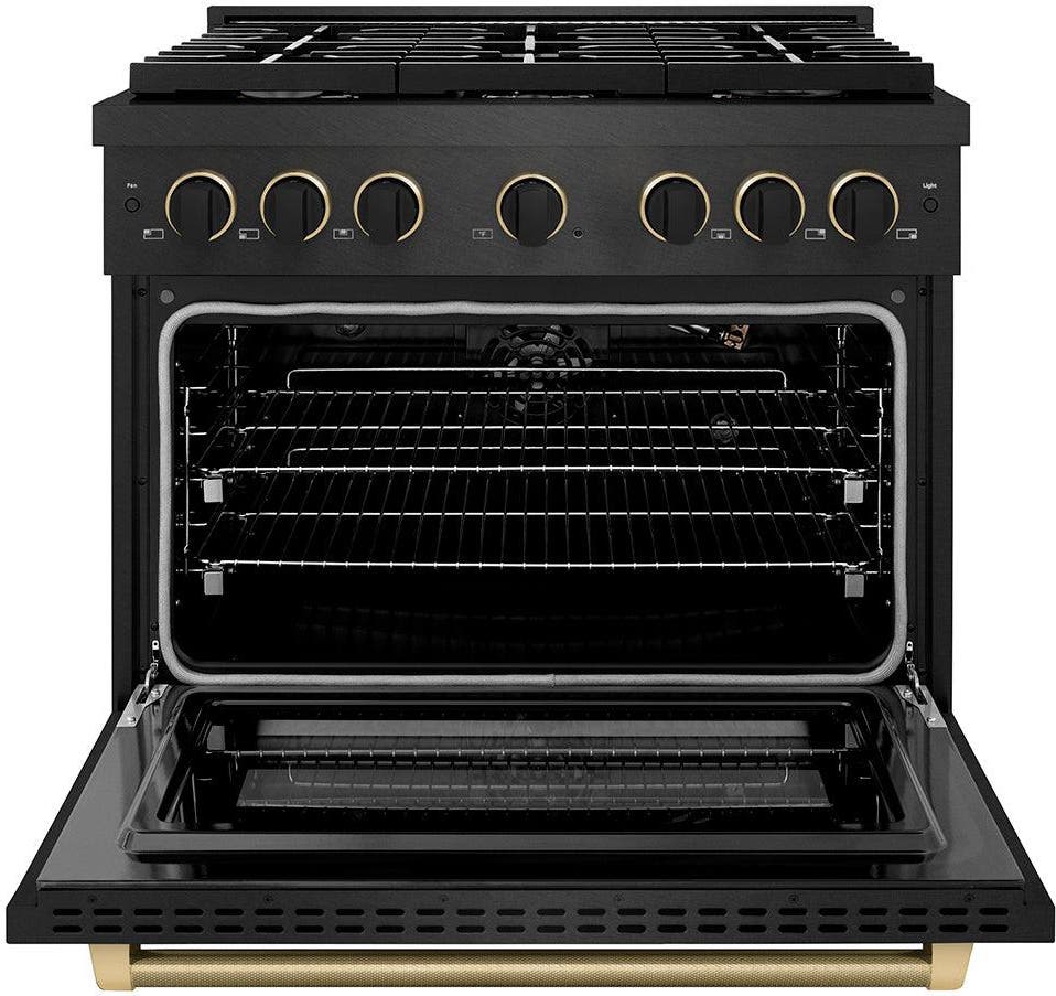 Zline SGRBSZ36MBCB Black Satin Stainless Steel With Matte Black And C...
