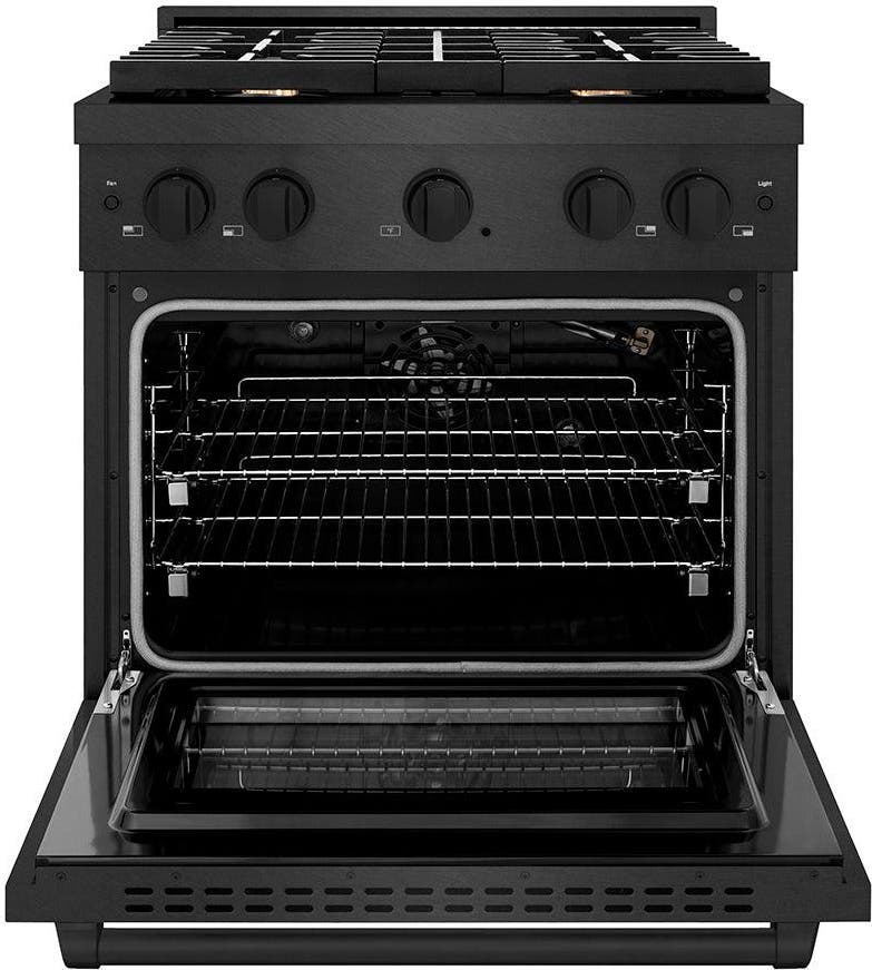 Zline SGRBSBR30 Black Satin Stainless Steel With 4 Brass Burners