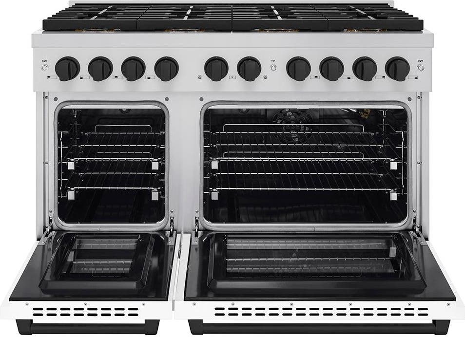 Zline PSGRZWM48MB White Matte Doors And Matte Black Accents