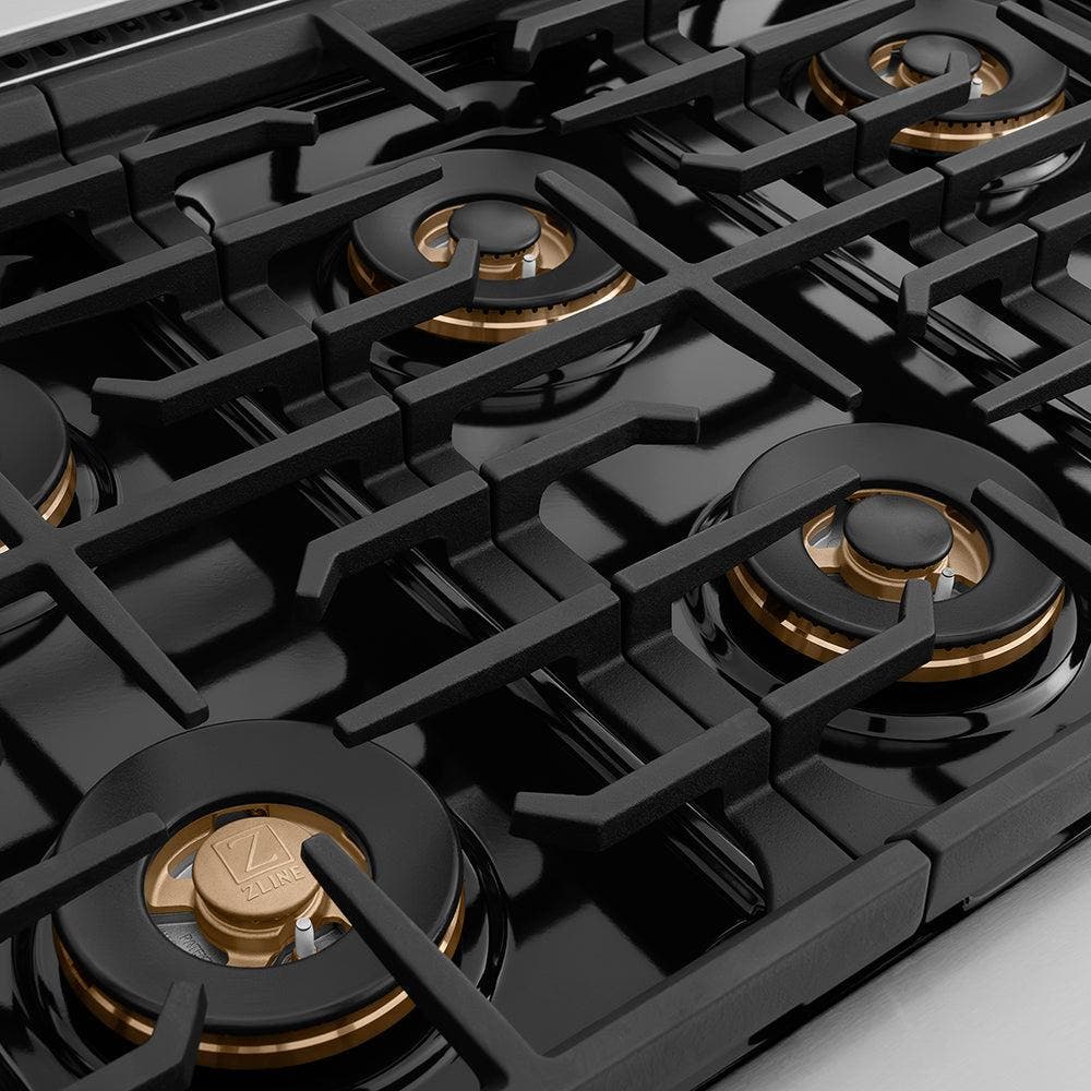 Zline PSGRZ48MB Stainless Steel And Matte Black Accents