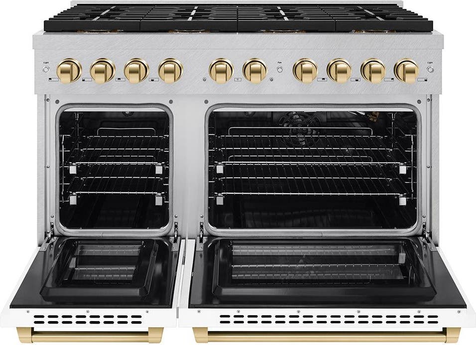 Zline PSGRSZWM48G Satin Stainless Steel With White Matte Doors And P...