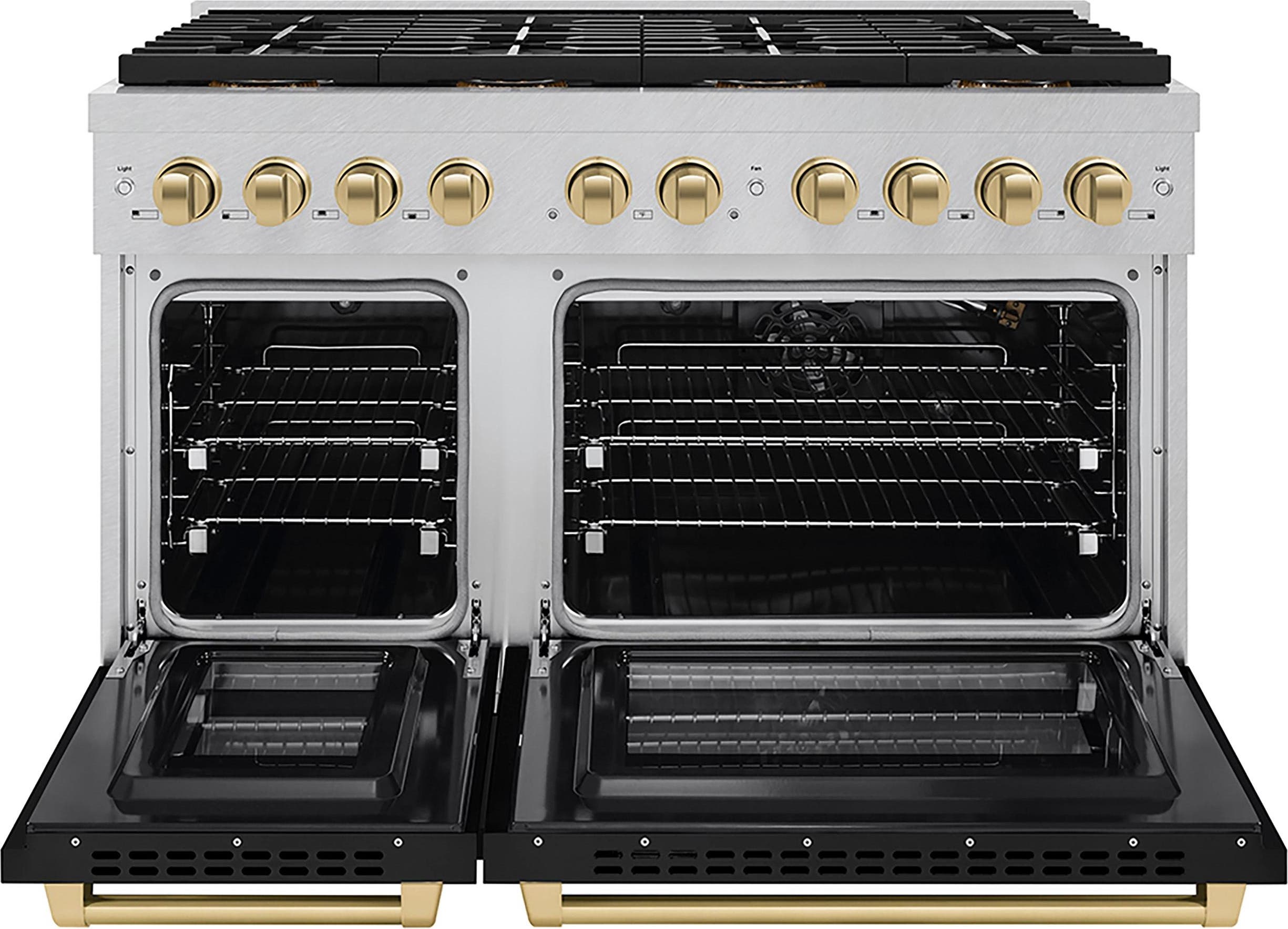 Zline PSGRSZBLM48CB Satin Stainless Steel With Black Matte Doors And C...