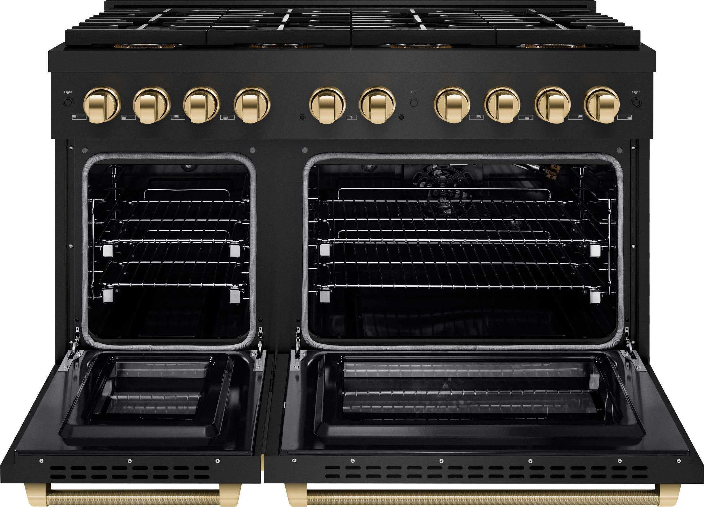 Zline PSGRBZ48KG Black Stainless Steel With Polished Gold Helix Han...