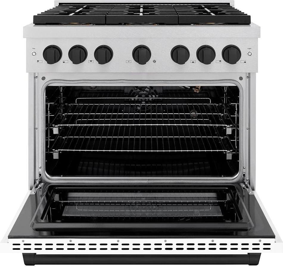 Zline PSGRSZWM36MB Satin Stainless Steel With White Matte Door And Ma...