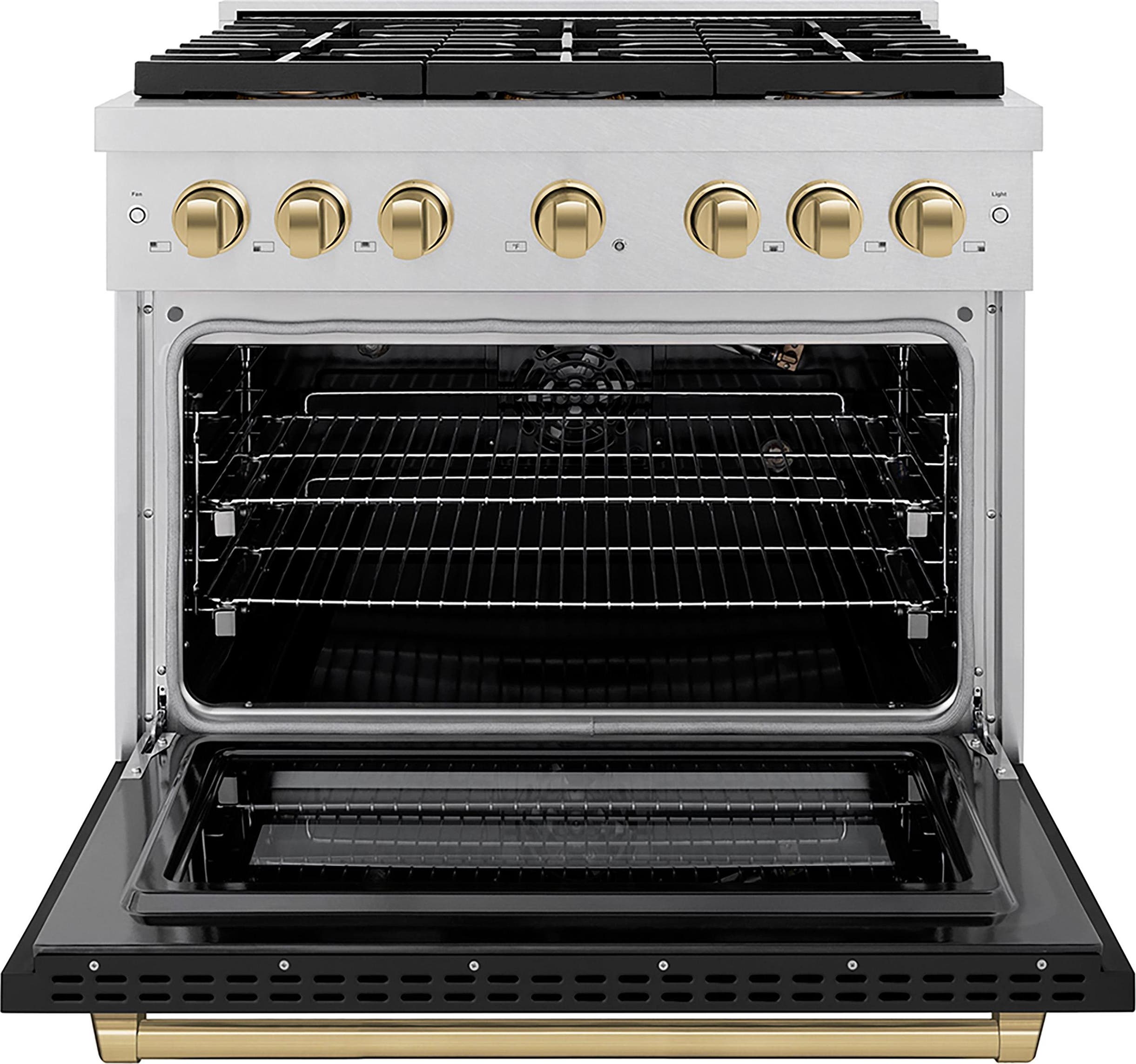 Zline PSGRSZBLM36CB Satin Stainless Steel With Black Matte Door And Ch...