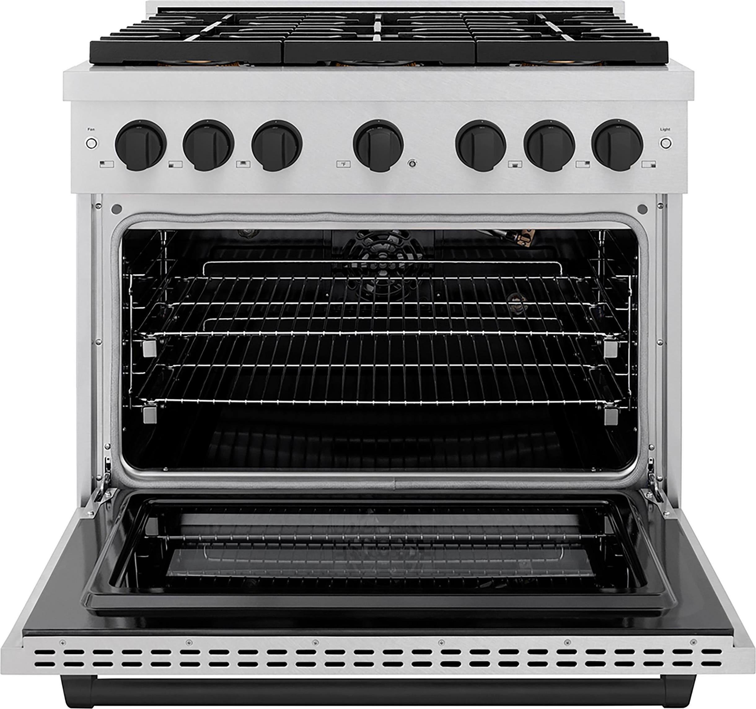 Zline PSGRSZ36MB Satin Stainless Steel And Matte Black Accents
