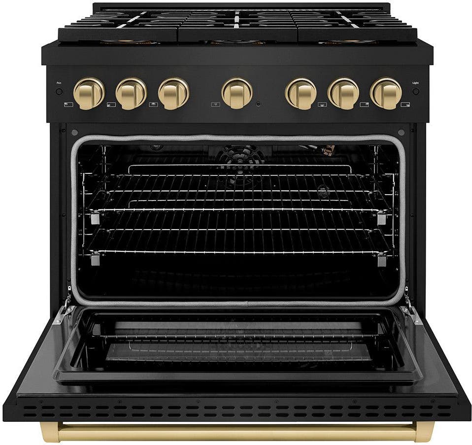 Zline PSGRBZ36CB Black Stainless Steel And Champagne Bronze Accents