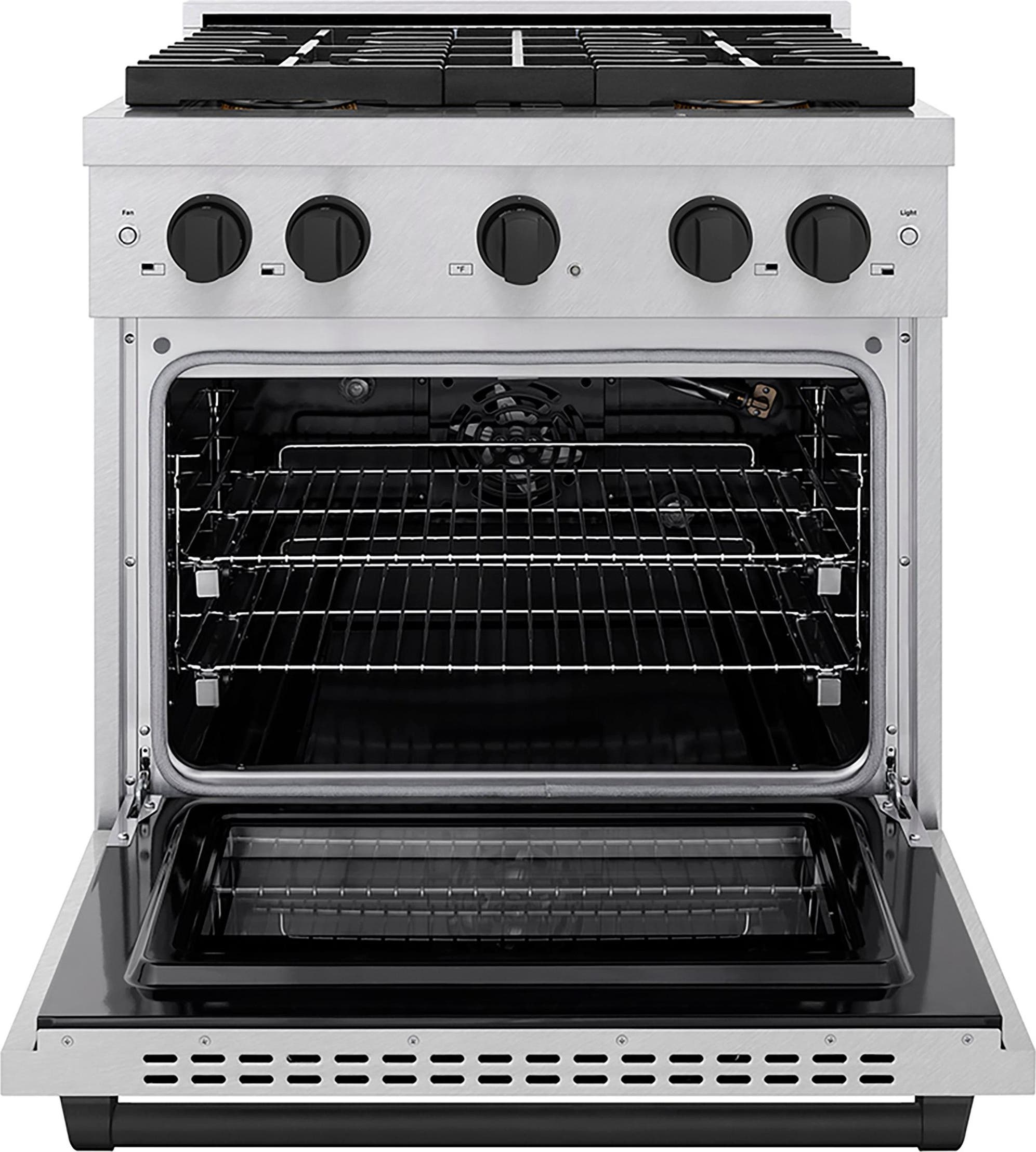 Zline PSGRSZ30MB Satin Stainless Steel And Matte Black Accents
