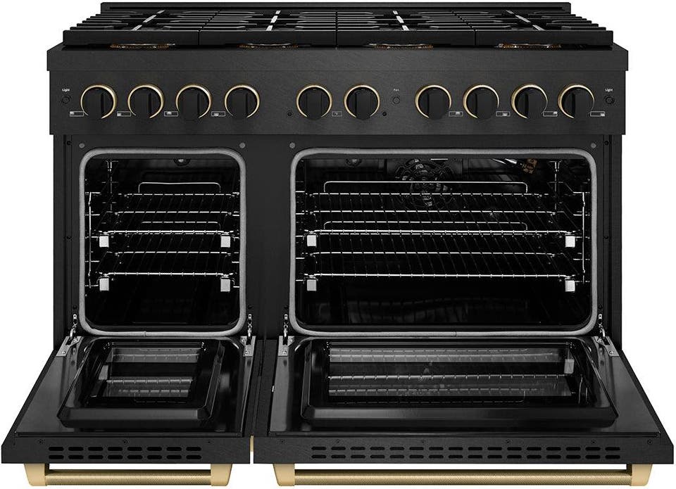 Zline PSGRBSZ48MBCB Black Satin Stainless Steel With Matte Black And C...