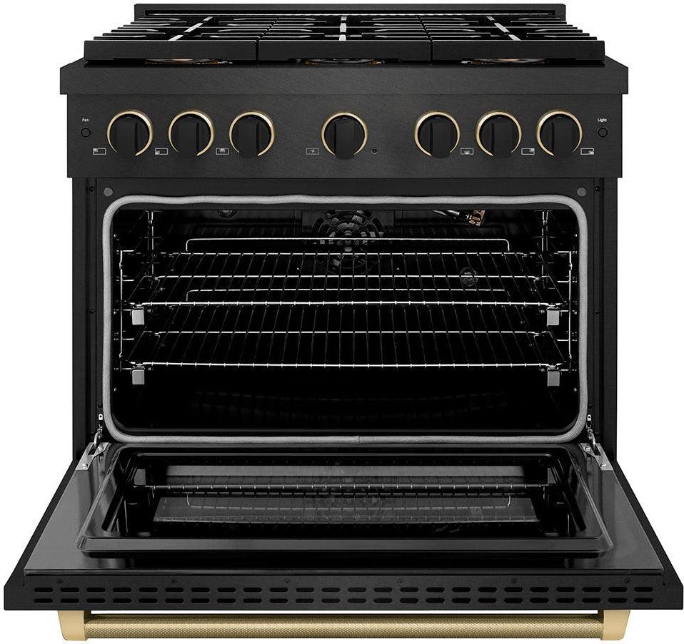Zline PSGRBSZ36MBCB Black Satin Stainless Steel With Matte Black And C...