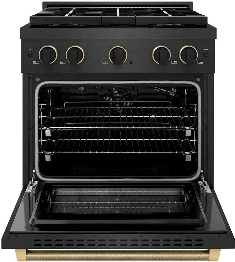 Zline PSGRBSZ30MBCB Black Satin Stainless Steel With Matte Black And C...